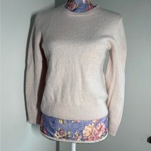 Quince Soft Pink Cream Crew Neck Sweater